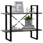 vidaXL Bibliothèque à 2 niveaux Gris 80x30x70 cm Bois de pin massif