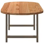 vidaXL Table à manger marron clair bois de chêne massif ovale