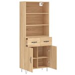 vidaXL Buffet haut Chêne sonoma 69 5x34x180 cm Bois d'ingénierie