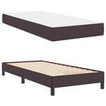 vidaXL Lit à ressorts avec matelas Marron foncé 100 x 200 cm tissu