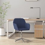 vidaXL Chaise pivotante de bureau Bleu Tissu