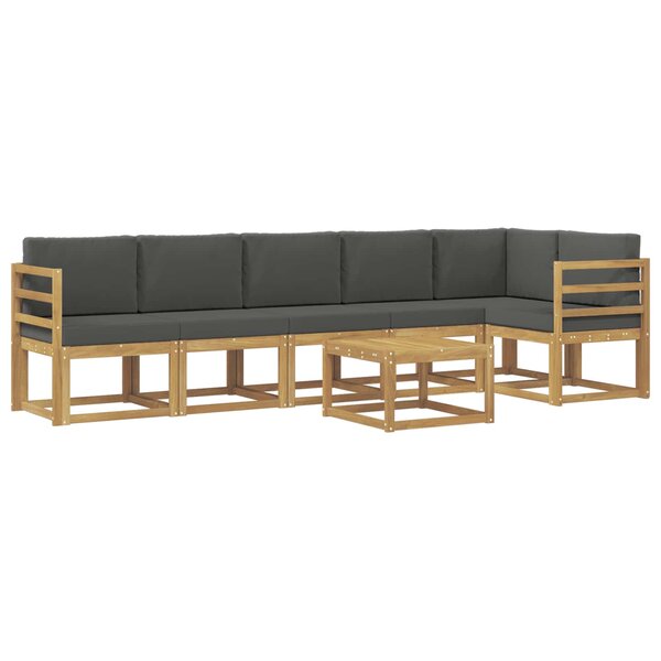 vidaXL Ensemble de canapés d'extérieur 7 pc Blanc et anthracite