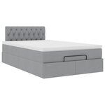 vidaXL Lit ottoman avec matelas gris clair 120x200 cm tissu