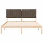 vidaXL Cadre de lit avec tête de lit rembourrée Taupe 150 x 200 cm