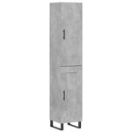 vidaXL Buffet haut Gris béton 34 5x34x180 cm Bois d'ingénierie