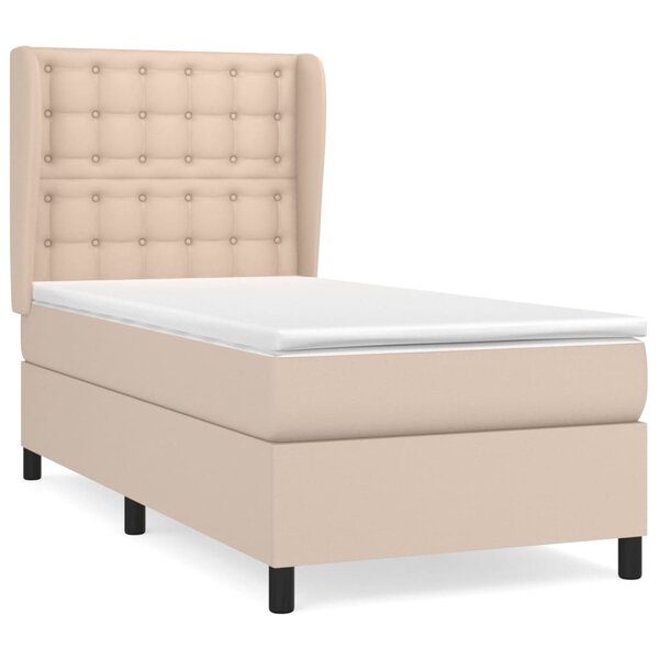 vidaXL Sommier à lattes de lit avec matelas Cappuccino 90x200 cm