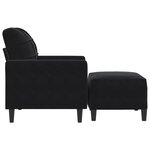 vidaXL Fauteuil avec repose-pied Noir 60 cm Velours