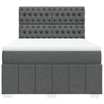 vidaXL Sommier à lattes de lit avec matelas Gris foncé 140x190cm Tissu