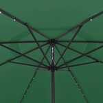 vidaXL Parasol de jardin avec lumières LED et mât en métal 400 cm vert