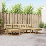 vidaXL Ensemble de canapés d'extérieur 6 pc Blanc et Beige
