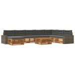 vidaXL Ensemble de canapés d'extérieur 9 pc Naturel et Anthracite