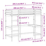 vidaXL Lit superposé sans matelas blanc 80x200 cm bois de pin massif