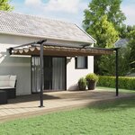 vidaXL Gazebo mural Taupe Acier