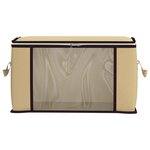 vidaXL Boîte de rangement avec fenêtre latérale transparente Crème