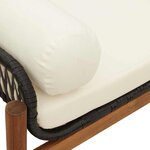vidaXL Banc de jardin avec coussin noir résine tressée acacia
