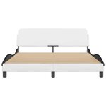 vidaXL Cadre de lit Dover blanc et noir 160x200 cm similicuir