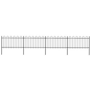 vidaXL Clôture de jardin avec dessus en cerceau Acier 6 8 x 1 m Noir