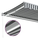 vidaXL Auvent manuel rétractable avec LED anthracite blanc 300x250 cm