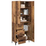 vidaXL Haut Armoire Bois Ancien 69 5 x 34 x 180 cm Bois d'ingénierie