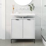 vidaXL Meuble de Lavabo de Salle de Bain Blanc 60 5 x 33 5 x 61 cm