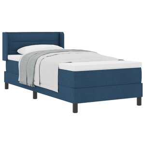 vidaXL Lit à ressorts avec matelas Bleu 190 x 90 cm Polyester