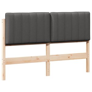 vidaXL Tête de lit capitonnée Brun et gris foncé 140 cm Pin massif