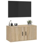 vidaXL Meuble TV mural Chêne Sonoma 80x34 5x40 cm