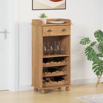 vidaXL Vitrine à vin ASKIM avec 12 porte-bouteilles en bois massif de pin marron miel