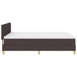 vidaXL Lit avec sommier avec matelas et LED marron foncé 140x200 cm tissu