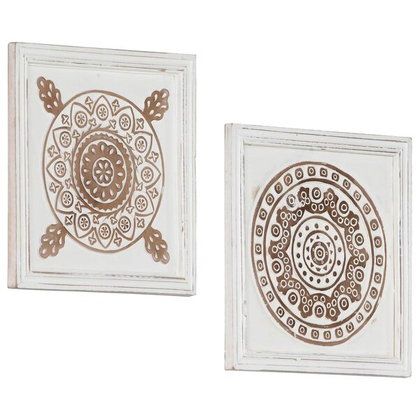 vidaXL Décor artistique 2 pc 40 x 40 x 1 5 cm Bois d’ingénierie
