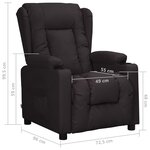 vidaXL Fauteuil inclinable Noir Similicuir
