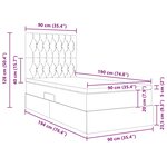 vidaXL Lit avec rangement et matelas Gris clair 90 x 190 cm Velours