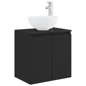 vidaXL Vanité de lavabo mural Noir 49 5 x 41 x 64 5 cm
