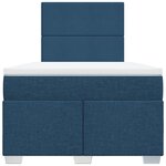 vidaXL Sommier à lattes de lit avec matelas Bleu 120x200 cm Tissu