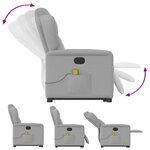 vidaXL Fauteuil inclinable de massage électrique gris nuage tissu