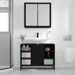 vidaXL Armoire Miroir de Salle de Bain Chêne noir 65 x 20 x 60 cm