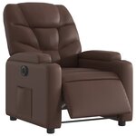 vidaXL Fauteuil inclinable électrique Marron Similicuir