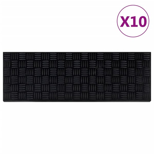 vidaXL Marches d'escalier 10 Pièces 25x75 cm caoutchouc