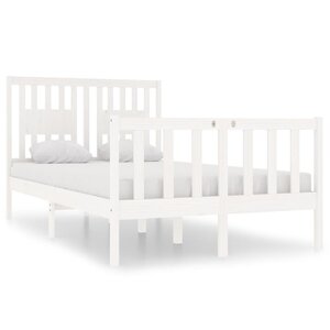 vidaXL Cadre de lit sans matelas blanc 120x190 cm bois massif