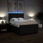vidaXL Sommier à lattes de lit avec matelas Noir 140x200 cm Tissu