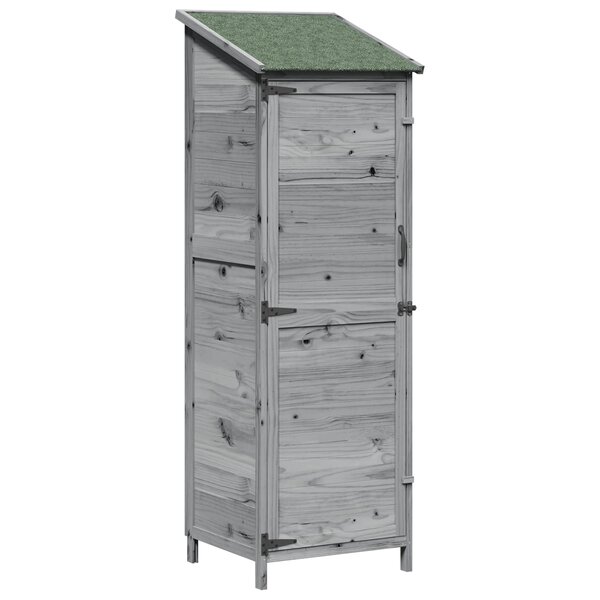 vidaXL Abri de jardin Gris 59 5 x 56 x 176 5 cm Bois de Sapin Massif