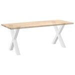 vidaXL Pieds de table à manger en forme de X  2 pièces  blanc  80 x (72-73) cm  acier