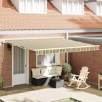 vidaXL Auvent Rétractable 400 × 300 cm Vert et jaune