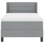 vidaXL Lit Box Spring avec matelas gris clair  90 x 200 cm  en tissu.