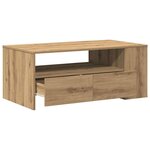 vidaXL Table basse with Drawer chêne artisanal 102 x 55 x 43.5 cm