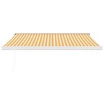 vidaXL Auvent rétractable jaune et blanc 3 5x2 5 m tissu et aluminium