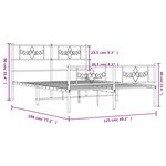 vidaXL Cadre de lit métal avec tête de lit/pied de lit blanc 120x190cm