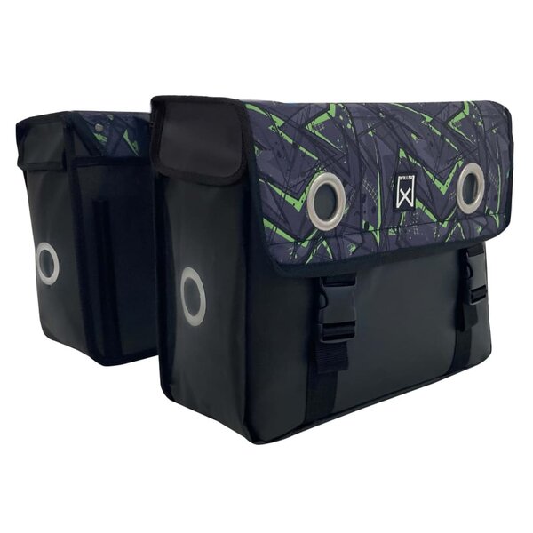 Willex Sacoches de vélo Eco 30 L Tarpaulin vert et noir