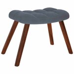 vidaXL Chaise de relaxation avec tabouret Gris foncé Velours