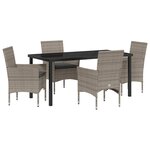 vidaXL Ensemble de salle à manger pour jardin 5 Pièces Gris Poly rotin